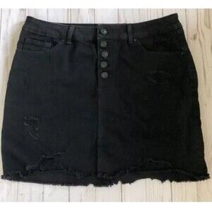 Rewash Vintage Reunion Denim Mini Skirt Distressed Raw Hem Y2K 90’s Size 11/30